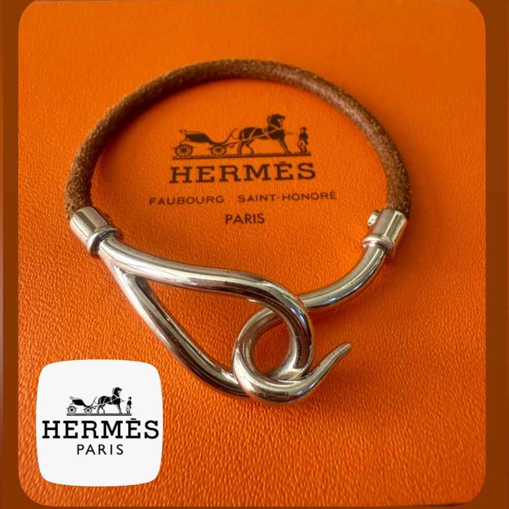 Hermes Silver and Brown Women's Bracelet